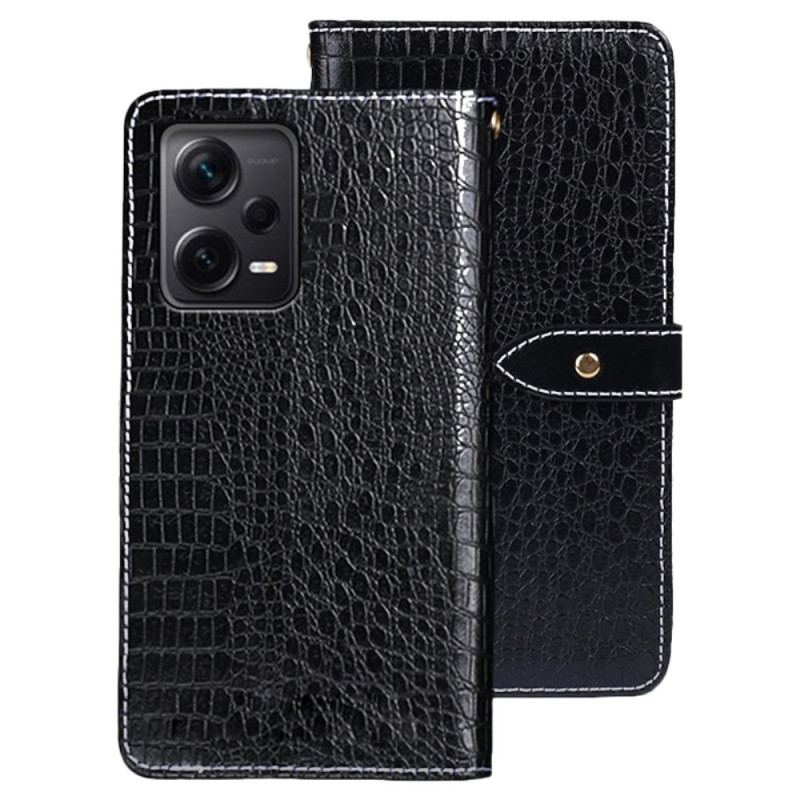 Capa Folio Para Xiaomi Redmi Note 12 Pro Plus Crocodilo Idewei