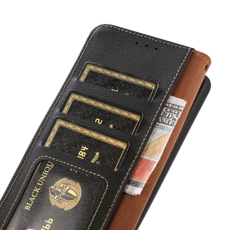 Capa Folio Para Xiaomi Redmi Note 12 Pro Plus Khazneh Rfid Couro Genuíno