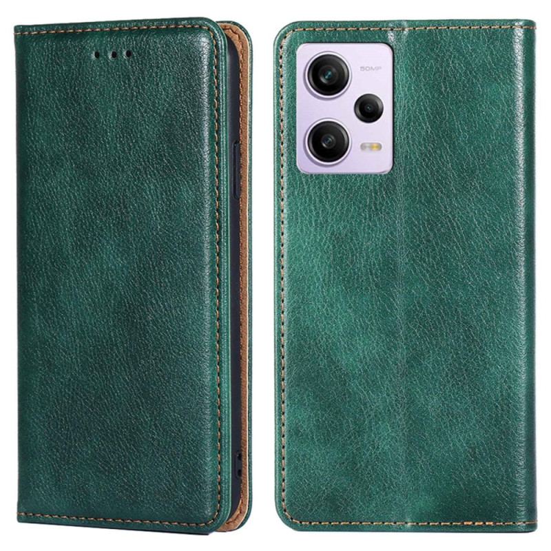 Capa De Celular Para Poco X5 Pro 5G Flip Costura De Couro Falso