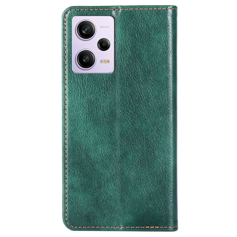 Capa De Celular Para Poco X5 Pro 5G Flip Costura De Couro Falso