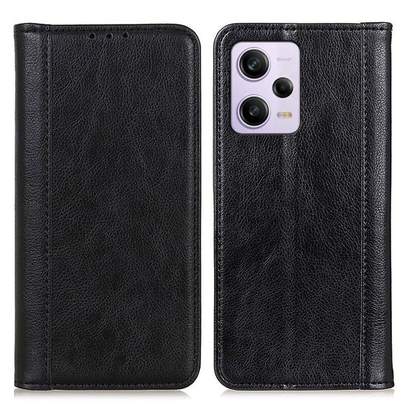 Capa De Celular Para Poco X5 Pro 5G Flip Couro Rachado De Lichia