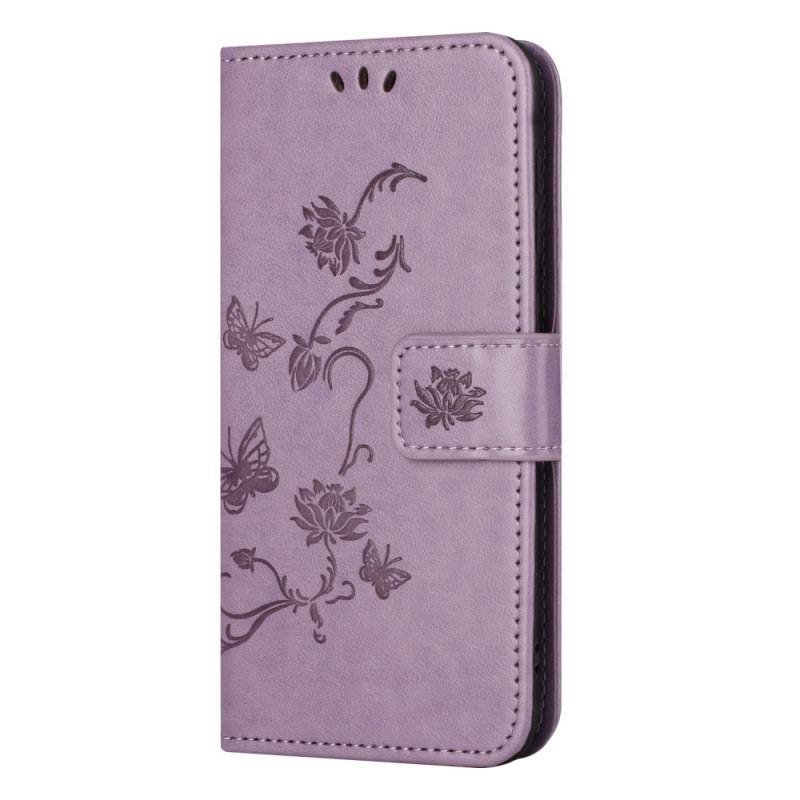 Capa Flip Para Poco X5 Pro 5G De Cordão Strappy Floral