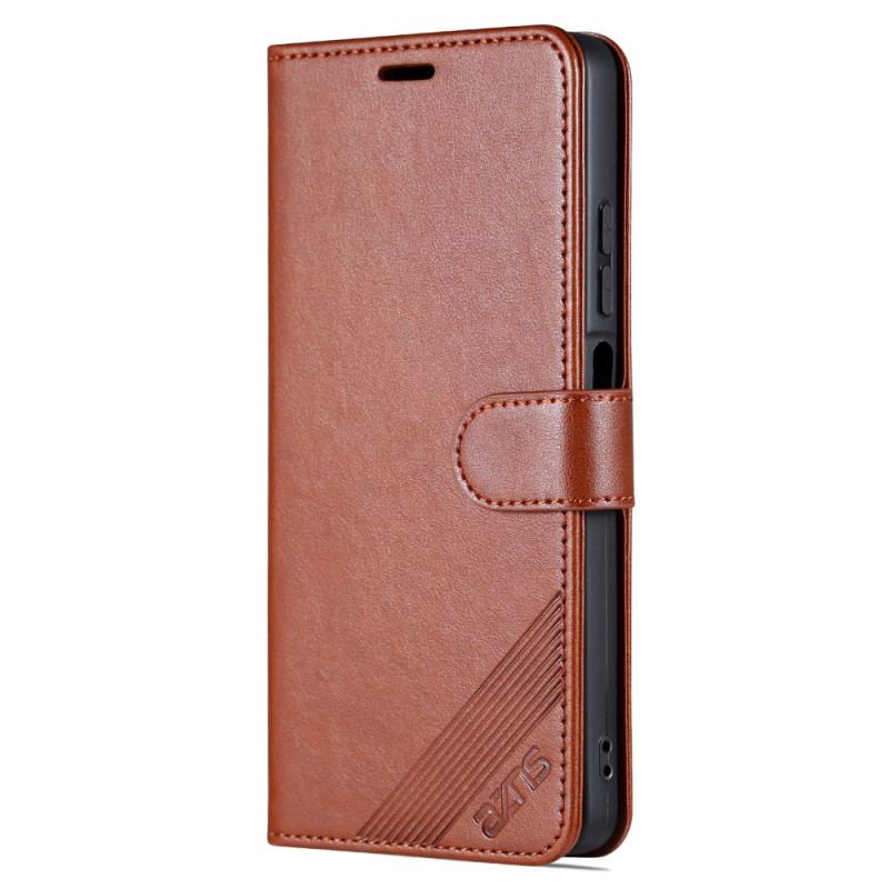 Capa Flip Para Poco X5 Pro 5G Efeito Couro Azns