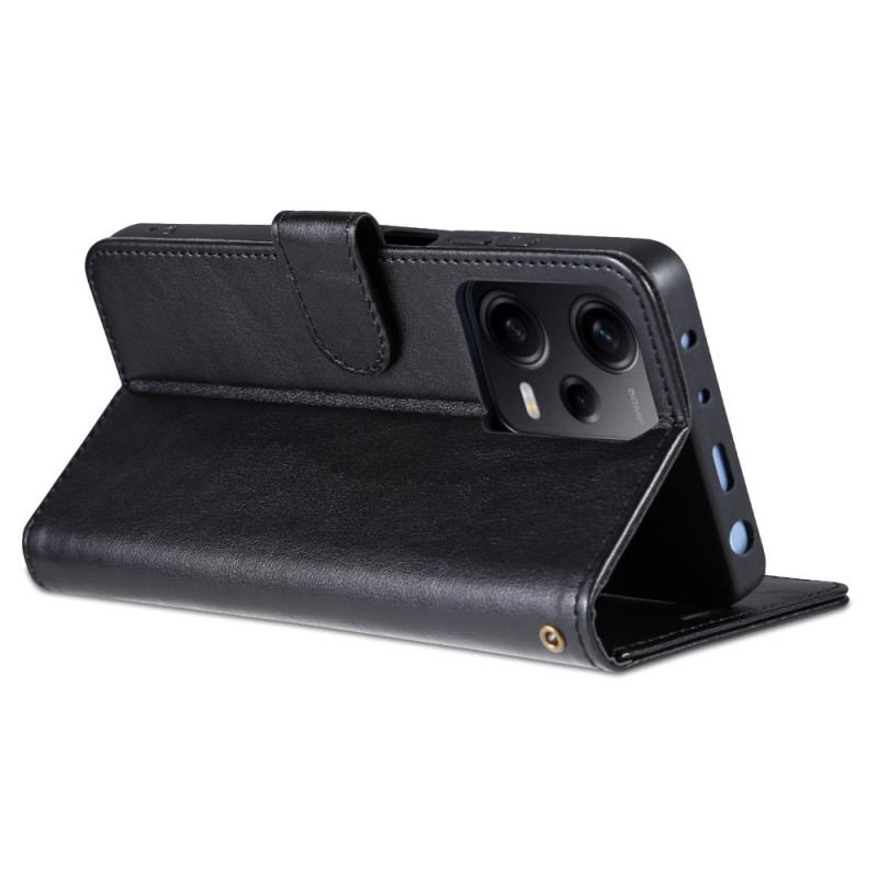 Capa Flip Para Poco X5 Pro 5G Efeito Couro Azns