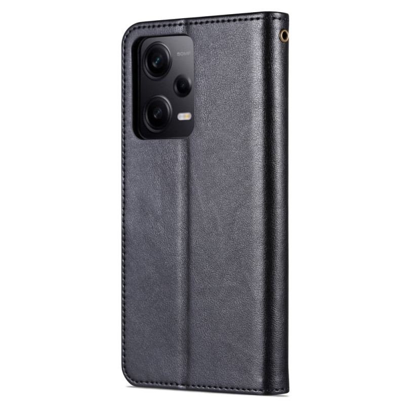 Capa Flip Para Poco X5 Pro 5G Efeito Couro Azns