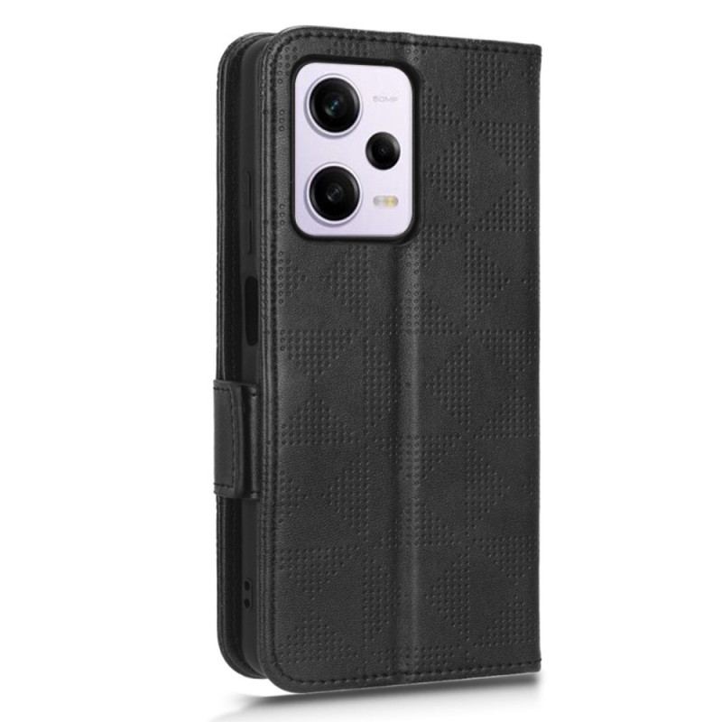 Capa Flip Para Poco X5 Pro 5G Triângulos Com Cordão