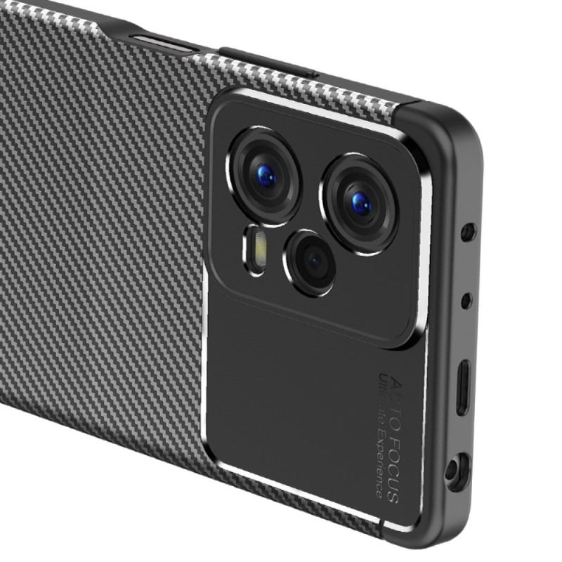 Capa Para Poco X5 Pro 5G Textura Flexível De Fibra De Carbono