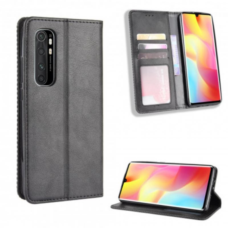 Capa De Celular Para Xiaomi Mi Note 10 Lite Flip Efeito Couro Vintage Estilizado