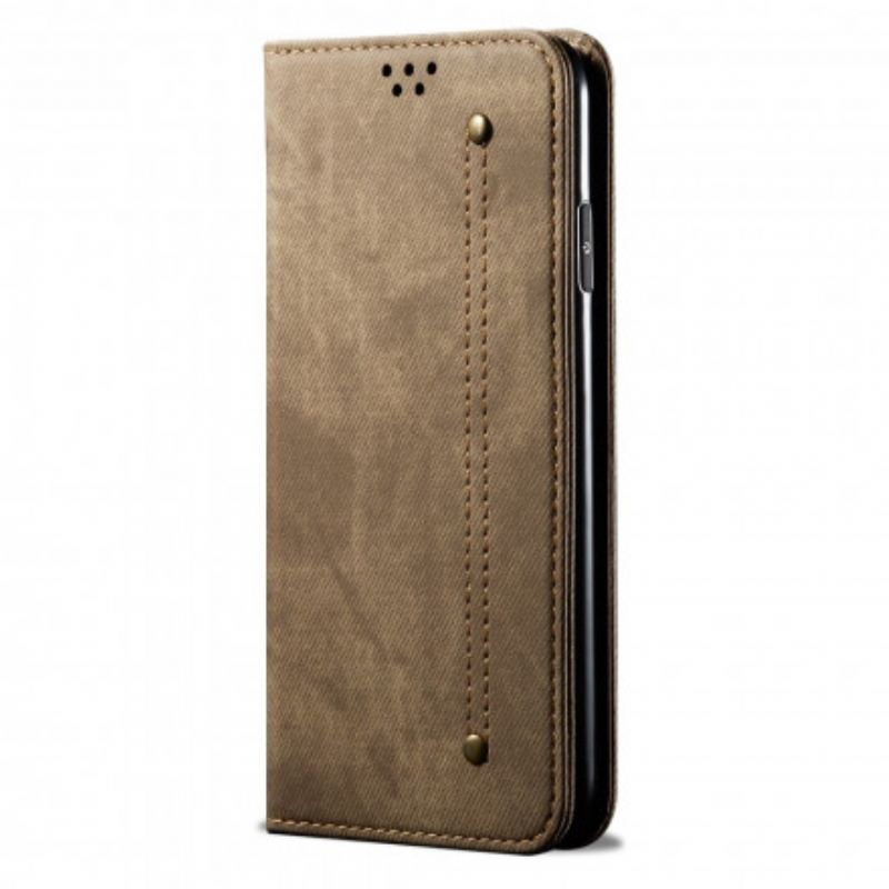 Capa De Celular Para Xiaomi Mi Note 10 Lite Flip Tecido Jeans