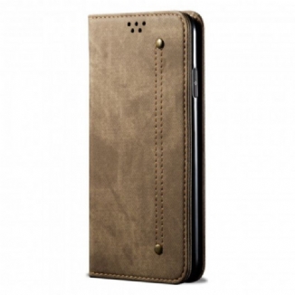 Capa De Celular Para Xiaomi Mi Note 10 Lite Flip Tecido Jeans