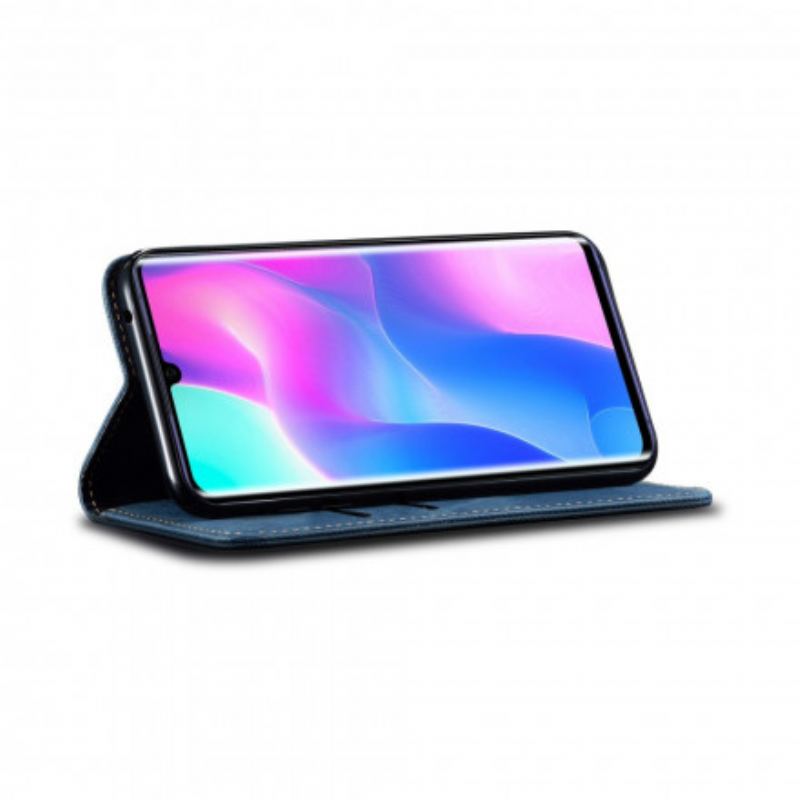 Capa De Celular Para Xiaomi Mi Note 10 Lite Flip Tecido Jeans