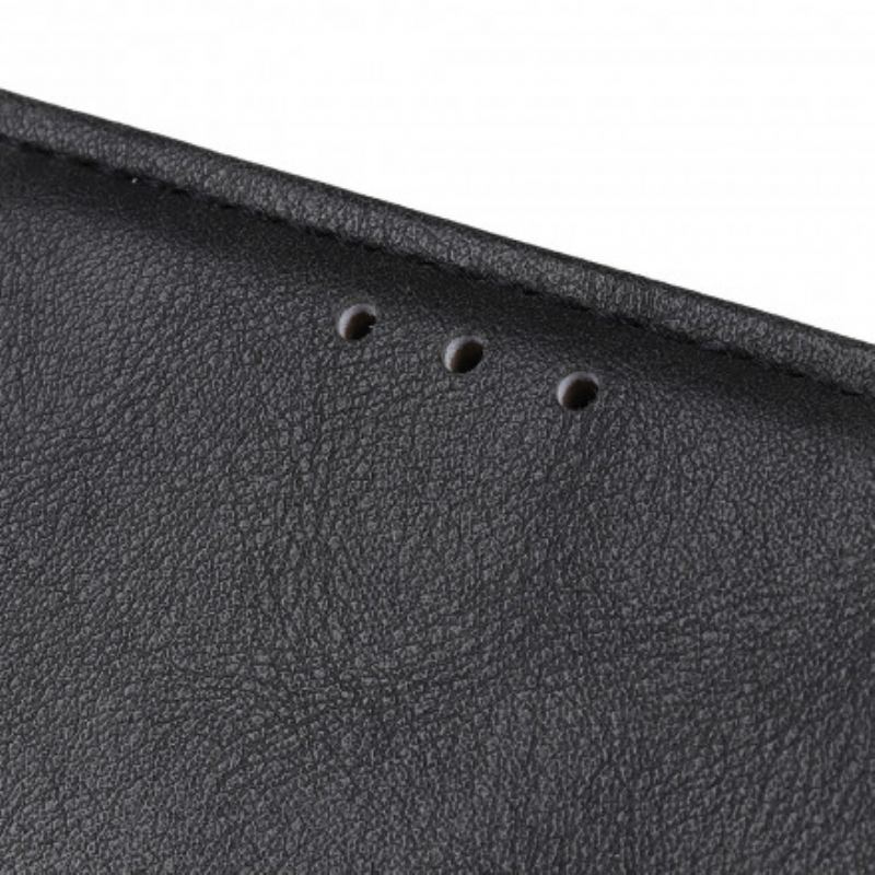 Capa Flip Para Xiaomi Mi Note 10 Lite Botão De Couro Falso