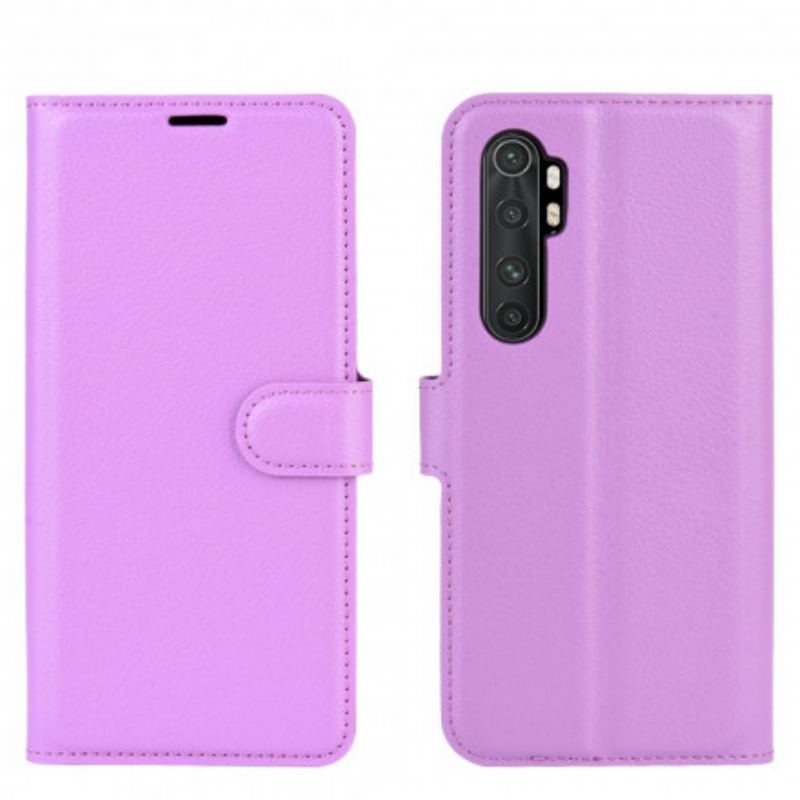 Capa Flip Para Xiaomi Mi Note 10 Lite Couro Falso Clássico