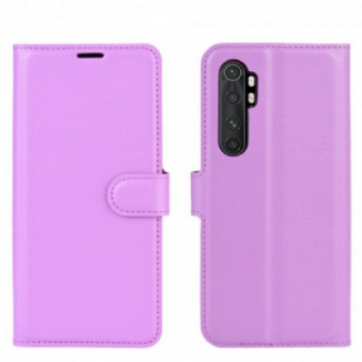 Capa Flip Para Xiaomi Mi Note 10 Lite Couro Falso Clássico