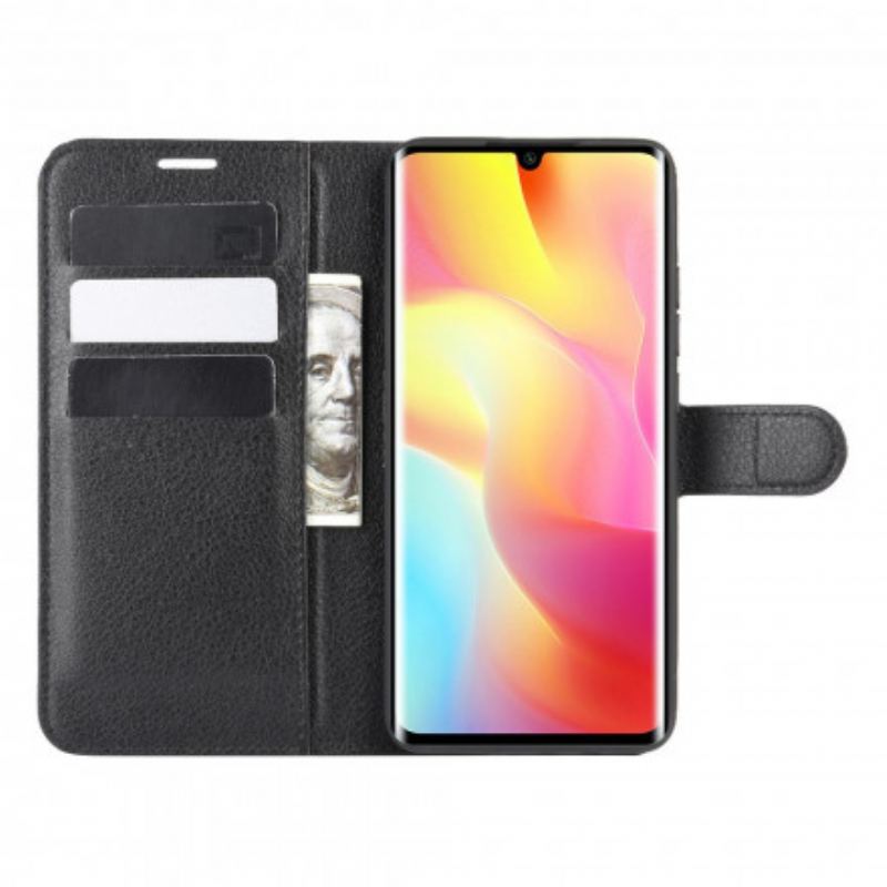 Capa Flip Para Xiaomi Mi Note 10 Lite Couro Falso Clássico