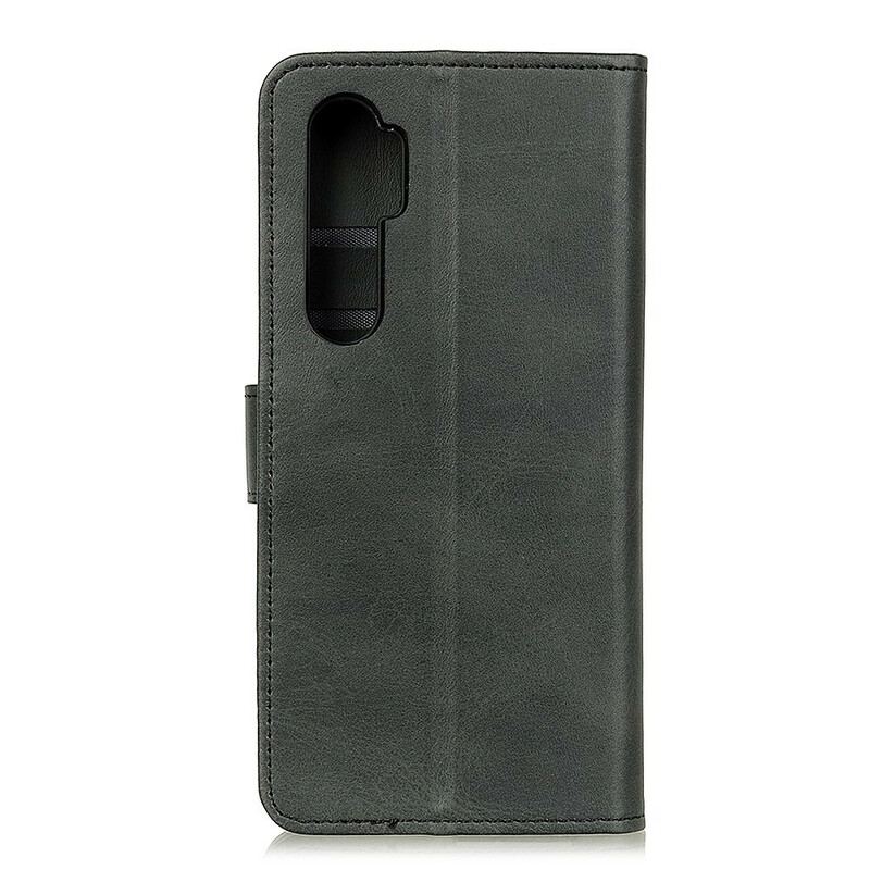 Capa Flip Para Xiaomi Mi Note 10 Lite Efeito De Couro Fosco Retrô