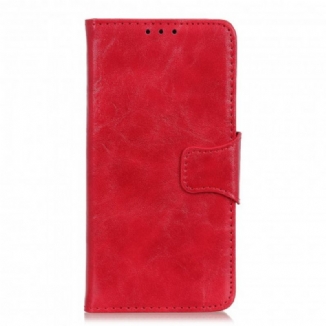 Capa Flip Para Xiaomi Mi Note 10 Lite Fecho Reversível De Couro Rachado