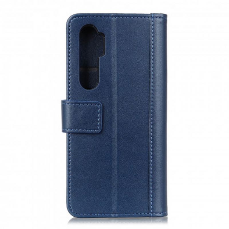 Capa Flip Para Xiaomi Mi Note 10 Lite Versão Couro Rachado