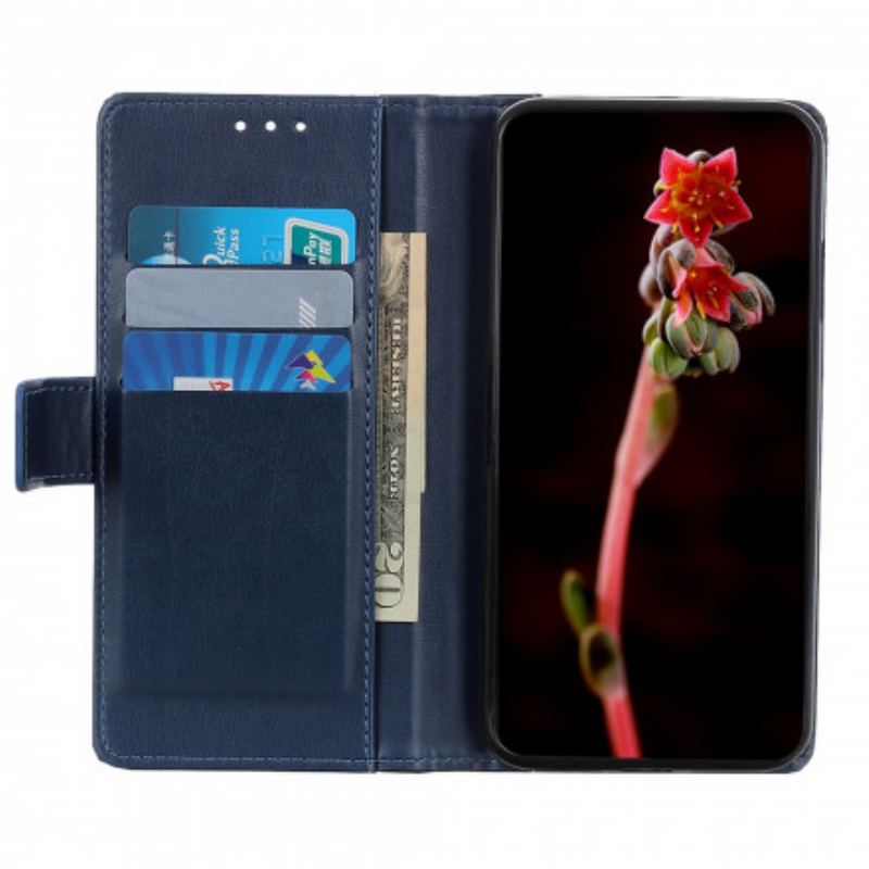 Capa Flip Para Xiaomi Mi Note 10 Lite Versão Couro Rachado