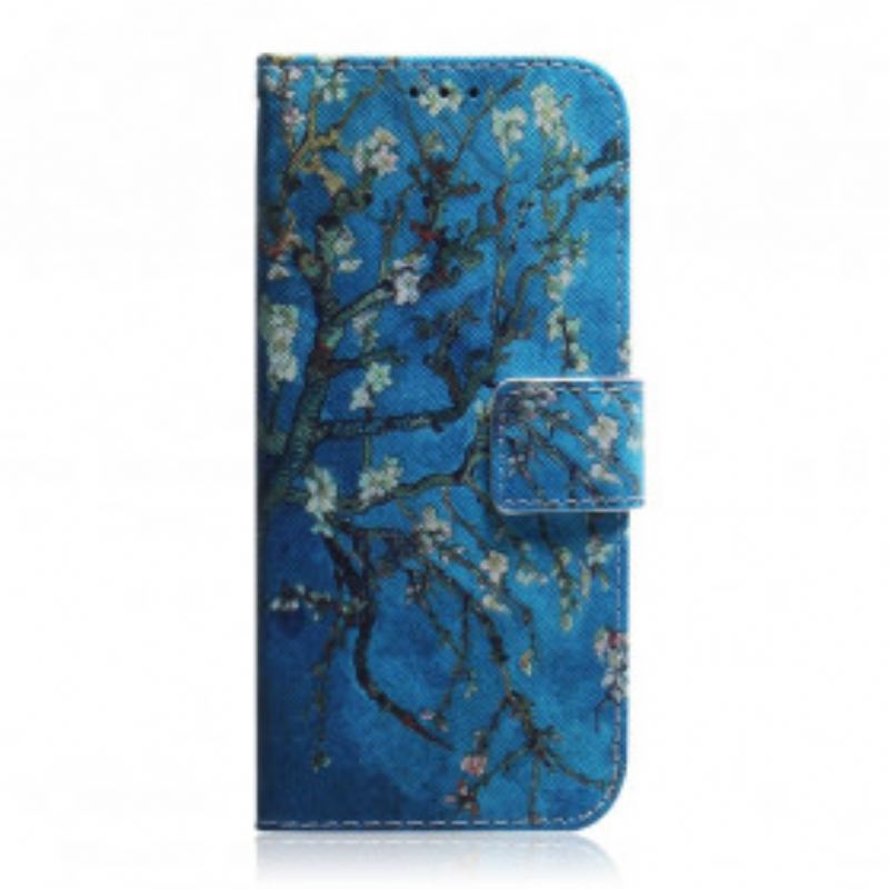 Capa Folio Para Xiaomi Mi Note 10 Lite Ramo De Árvore Florido