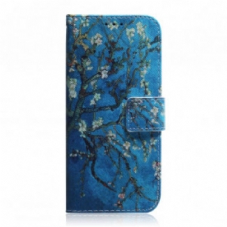 Capa Folio Para Xiaomi Mi Note 10 Lite Ramo De Árvore Florido