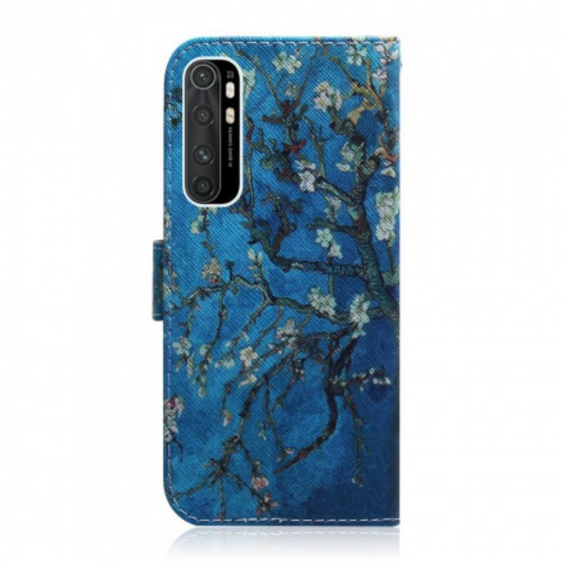 Capa Folio Para Xiaomi Mi Note 10 Lite Ramo De Árvore Florido