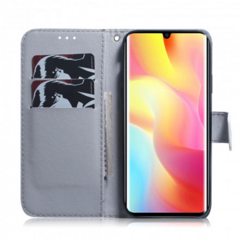 Capa Folio Para Xiaomi Mi Note 10 Lite Ramo De Árvore Florido