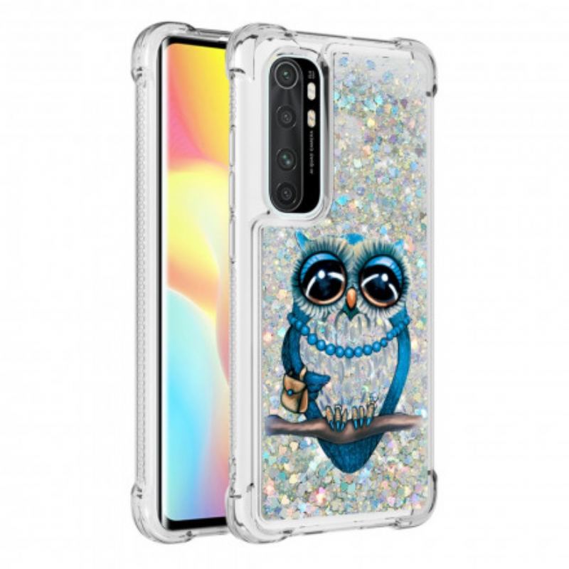 Capa Para Xiaomi Mi Note 10 Lite Lantejoulas Miss Coruja