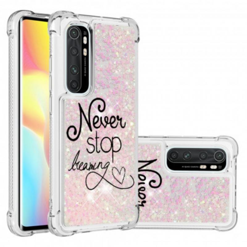 Capa Para Xiaomi Mi Note 10 Lite Nunca Pare De Sonhar Com Glitter