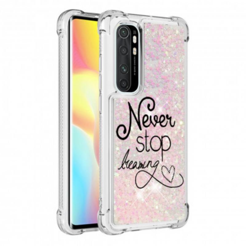 Capa Para Xiaomi Mi Note 10 Lite Nunca Pare De Sonhar Com Glitter