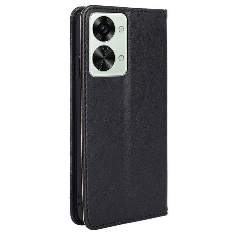 Capa De Celular Para OnePlus Nord 2T 5G Flip Couro Sintético Com Rebite Decorativo