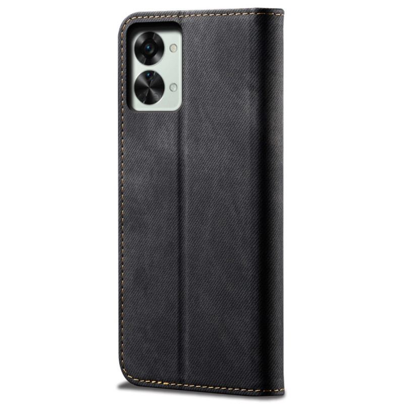 Capa De Celular Para OnePlus Nord 2T 5G Flip Tecido Jeans