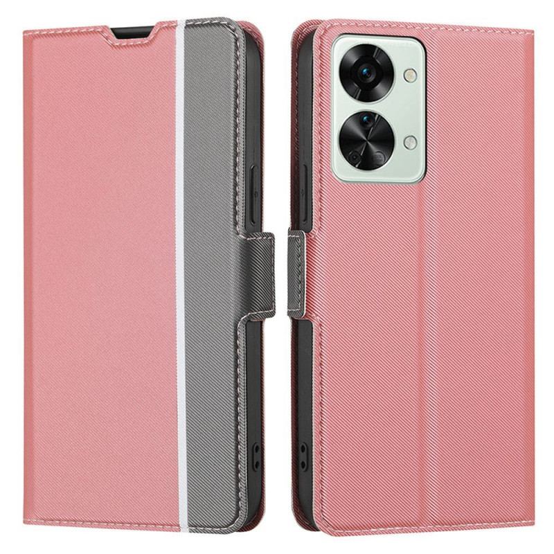 Capa De Couro Para OnePlus Nord 2T 5G Estilo De Couro De Dois Tons