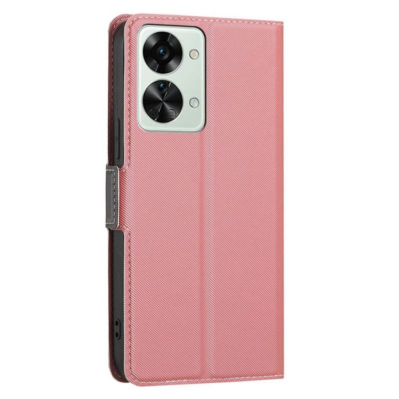 Capa De Couro Para OnePlus Nord 2T 5G Estilo De Couro De Dois Tons