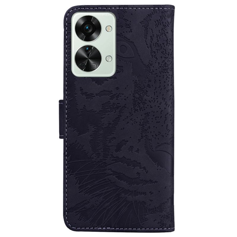 Capa De Couro Para OnePlus Nord 2T 5G Padrão De Tigre