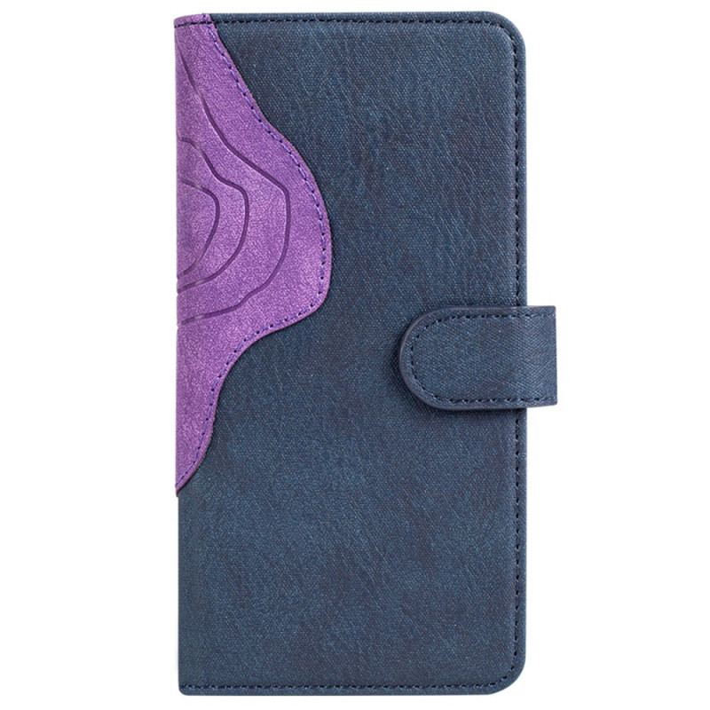 Capa De Couro Para OnePlus Nord 2T 5G Textura De Madeira Bicolor