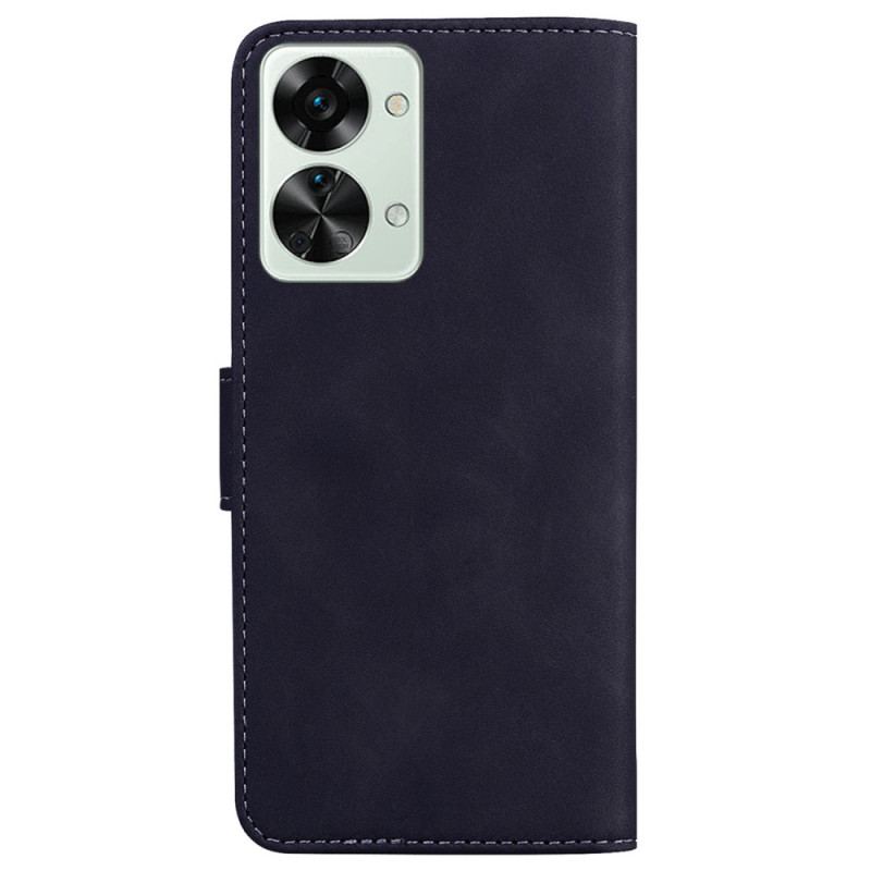 Capa Em Pele Para OnePlus Nord 2T 5G Padrão Borboleta