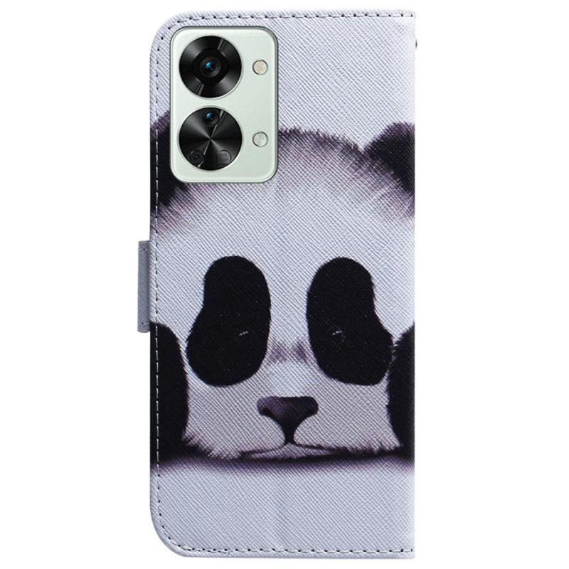 Capa Flip Para OnePlus Nord 2T 5G De Cordão Strappy Panda