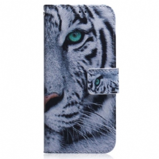 Capa Flip Para OnePlus Nord 2T 5G De Cordão Tira Tigre Branco