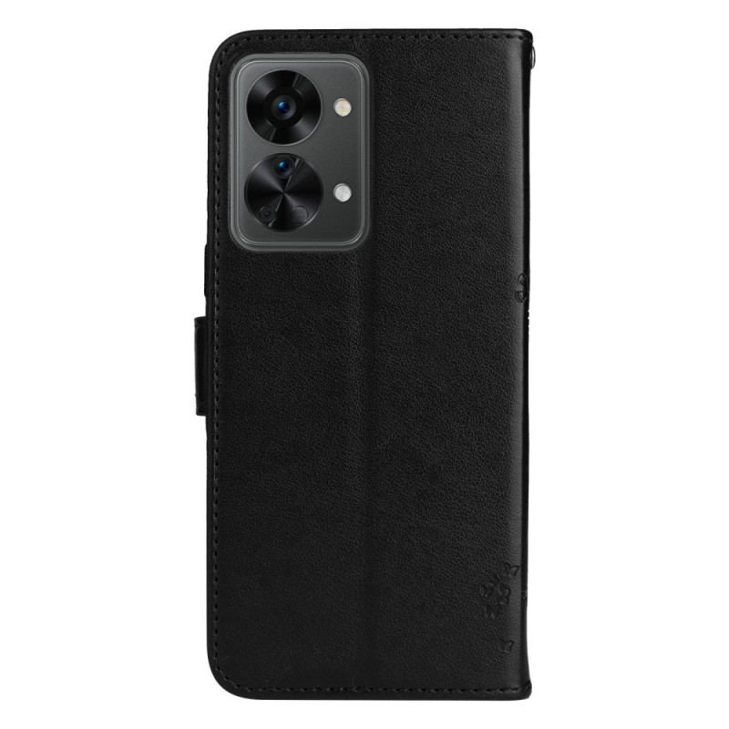 Capa Flip Para OnePlus Nord 2T 5G De Cordão Titular Do Cartão Alça