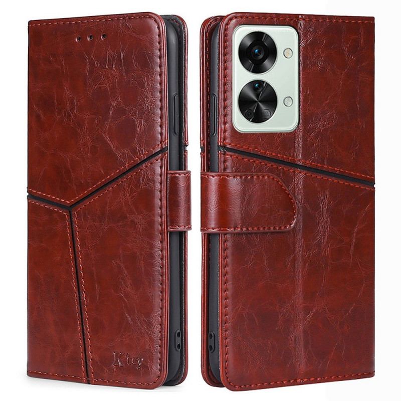 Capa Flip Para OnePlus Nord 2T 5G Costuras Expostas