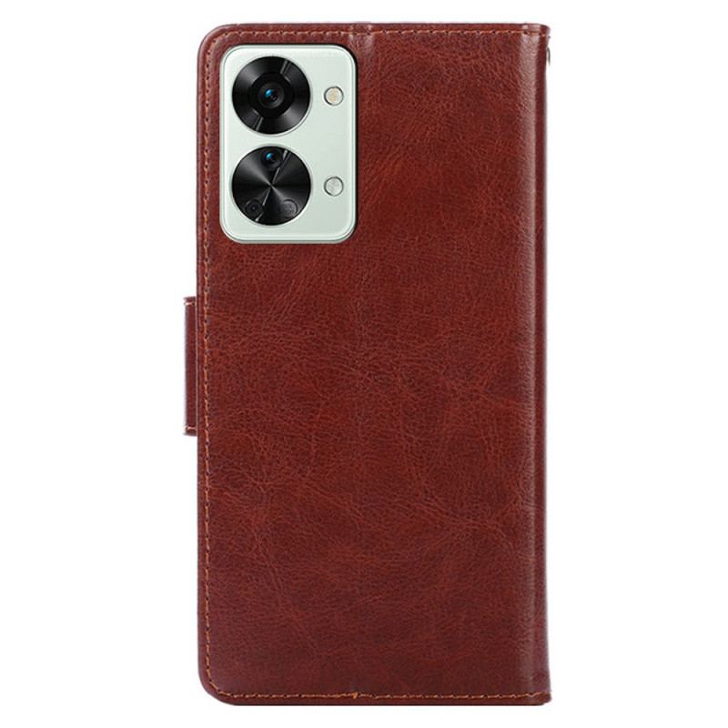 Capa Flip Para OnePlus Nord 2T 5G Couro Falso Vintage