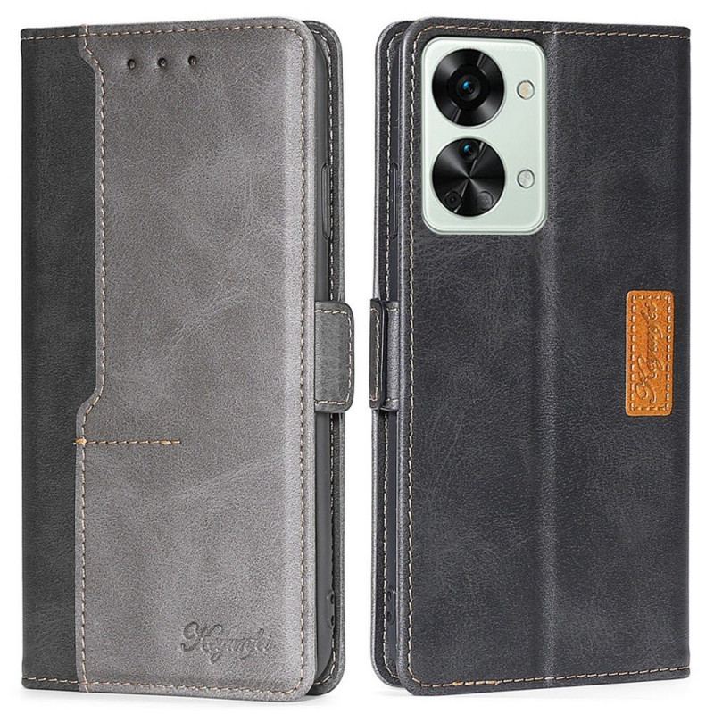 Capa Flip Para OnePlus Nord 2T 5G Dois Tons