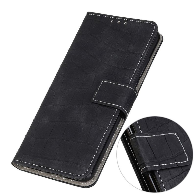 Capa Flip Para OnePlus Nord 2T 5G Estilo De Pele De Crocodilo