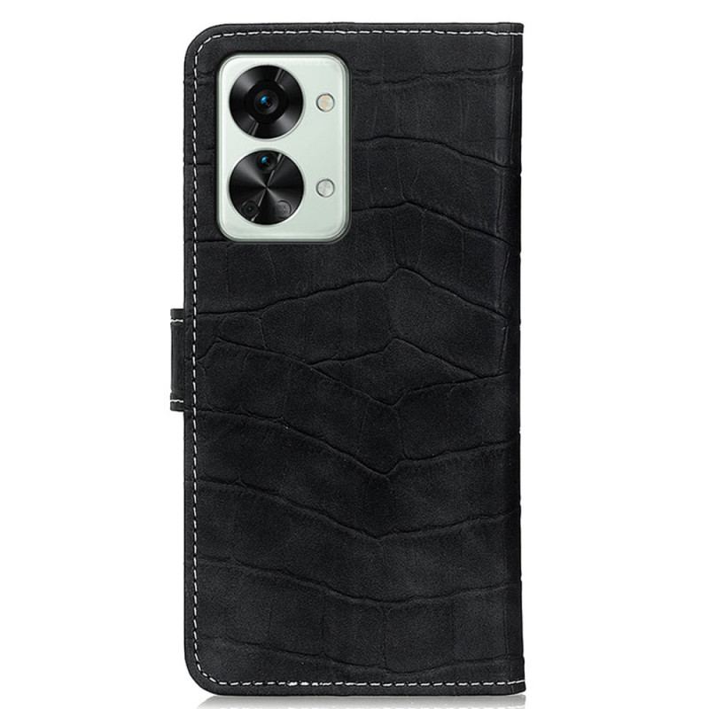 Capa Flip Para OnePlus Nord 2T 5G Estilo De Pele De Crocodilo