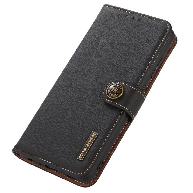 Capa Flip Para OnePlus Nord 2T 5G Khazneh Rfid Couro Genuíno