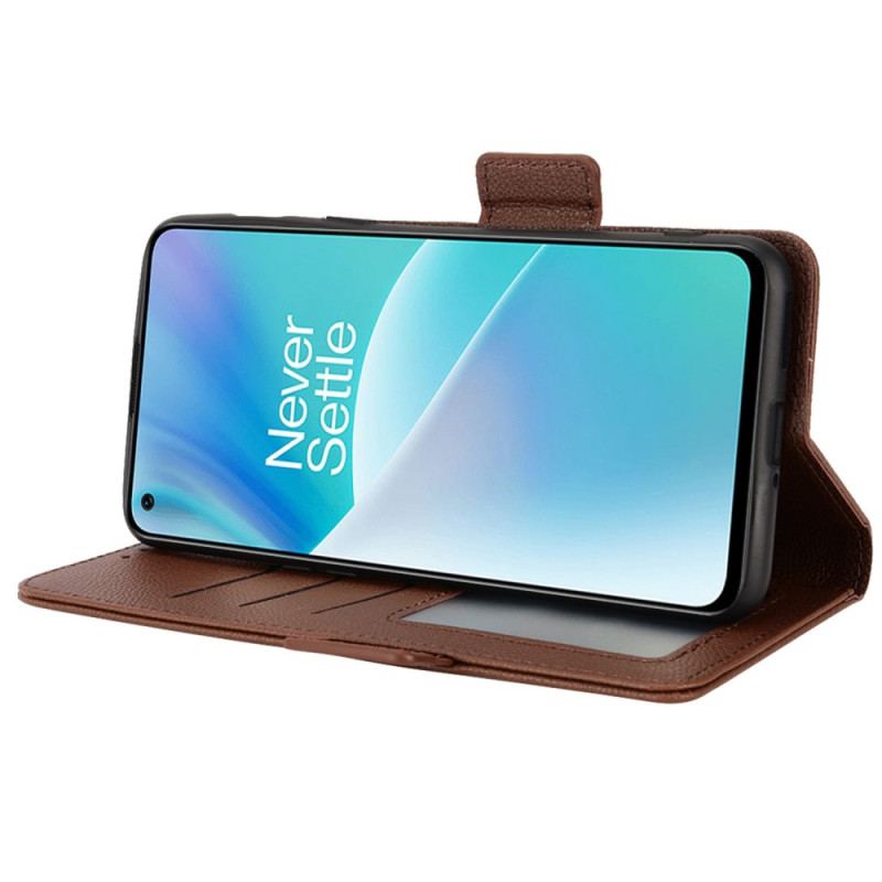 Capa Flip Para OnePlus Nord 2T 5G Textura Lichia