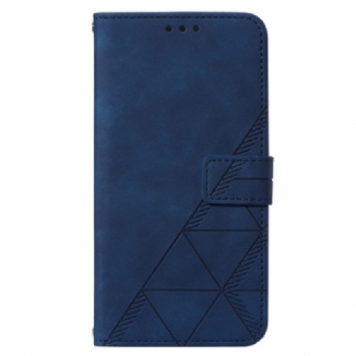 Capa Flip Para OnePlus Nord 2T 5G Triângulos Com Cordão