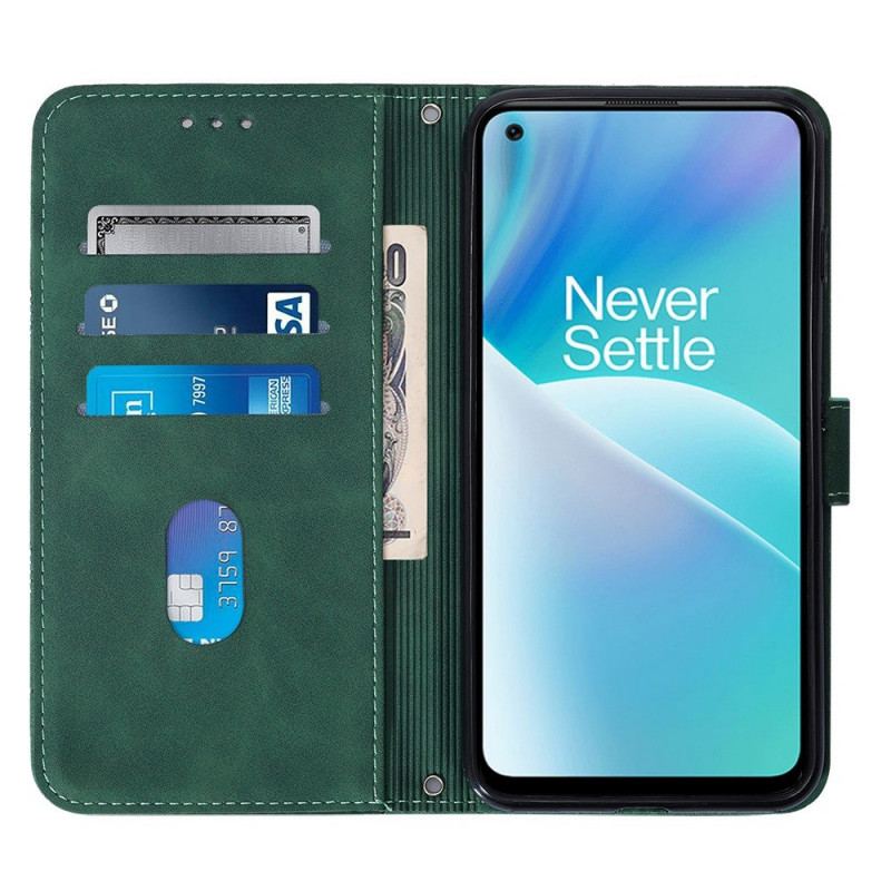 Capa Flip Para OnePlus Nord 2T 5G Triângulos Com Cordão