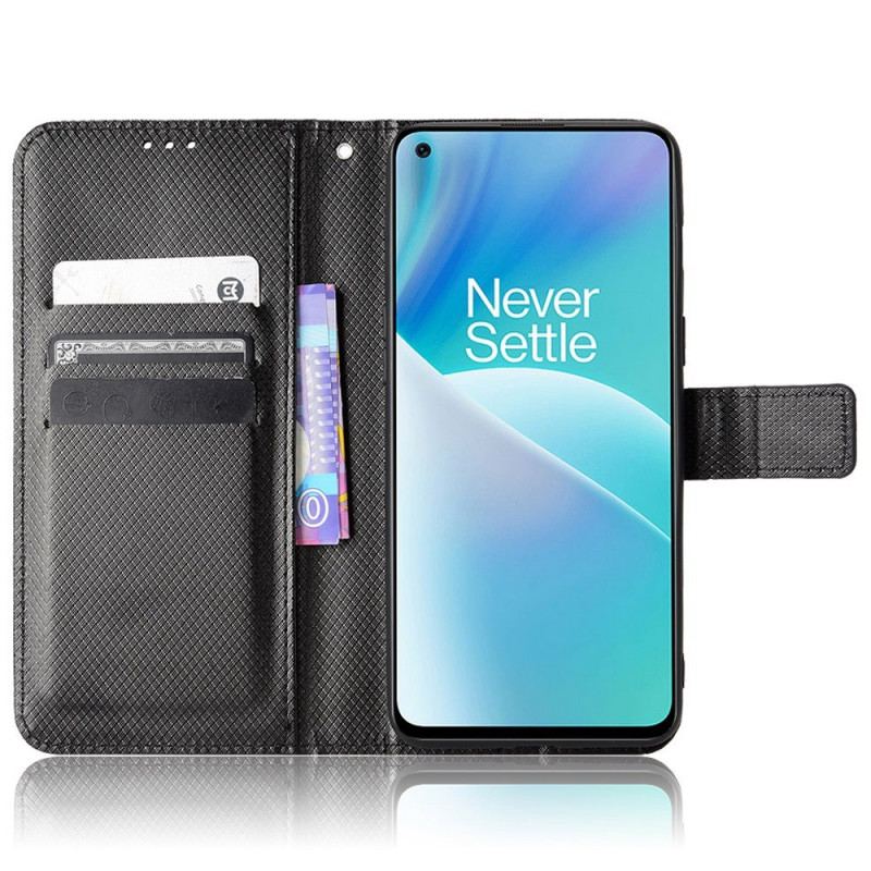 Capa Folio Para OnePlus Nord 2T 5G De Cordão Pulseira De Couro Falso